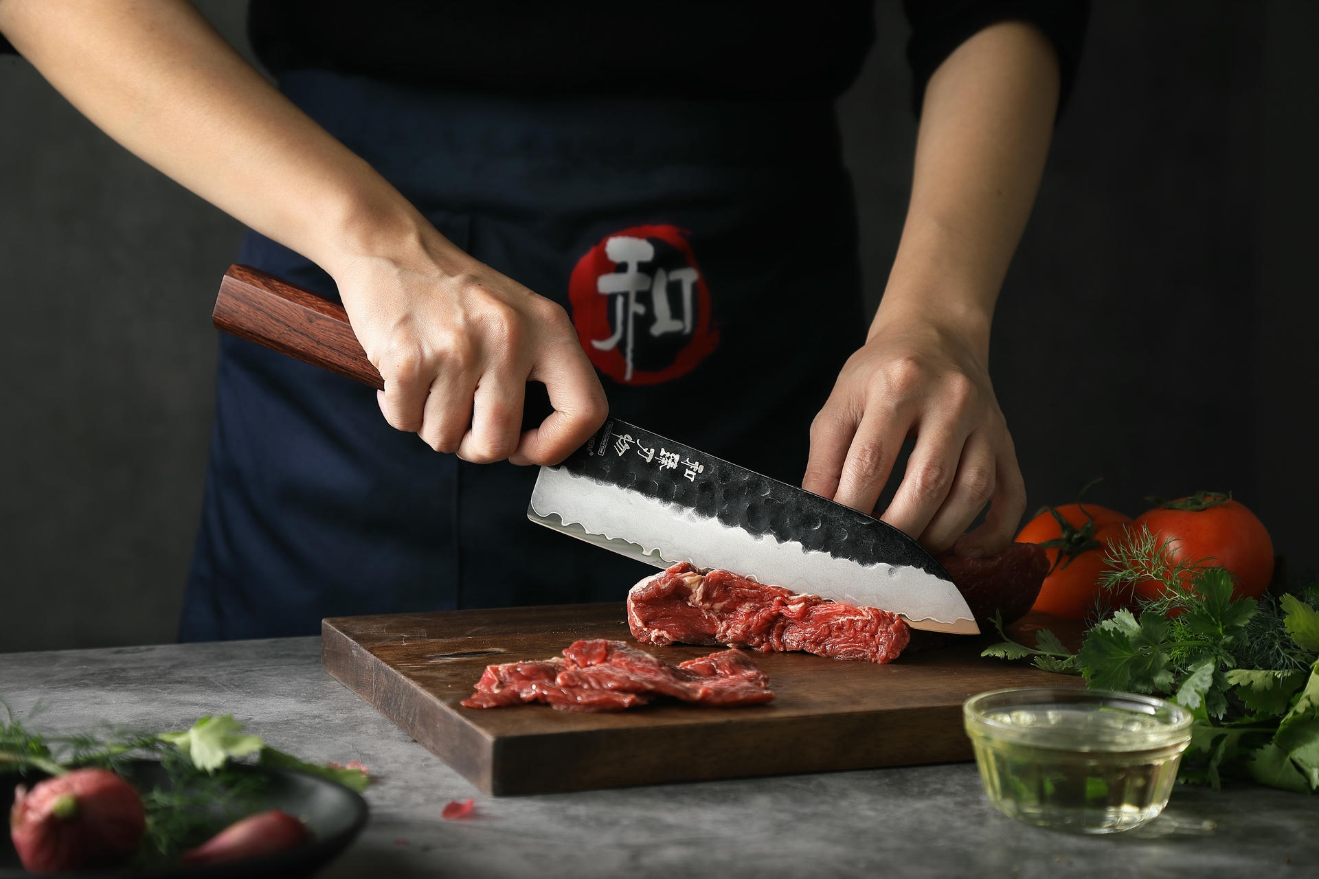 Nóż Santoku HEZHEN PM8S 7
