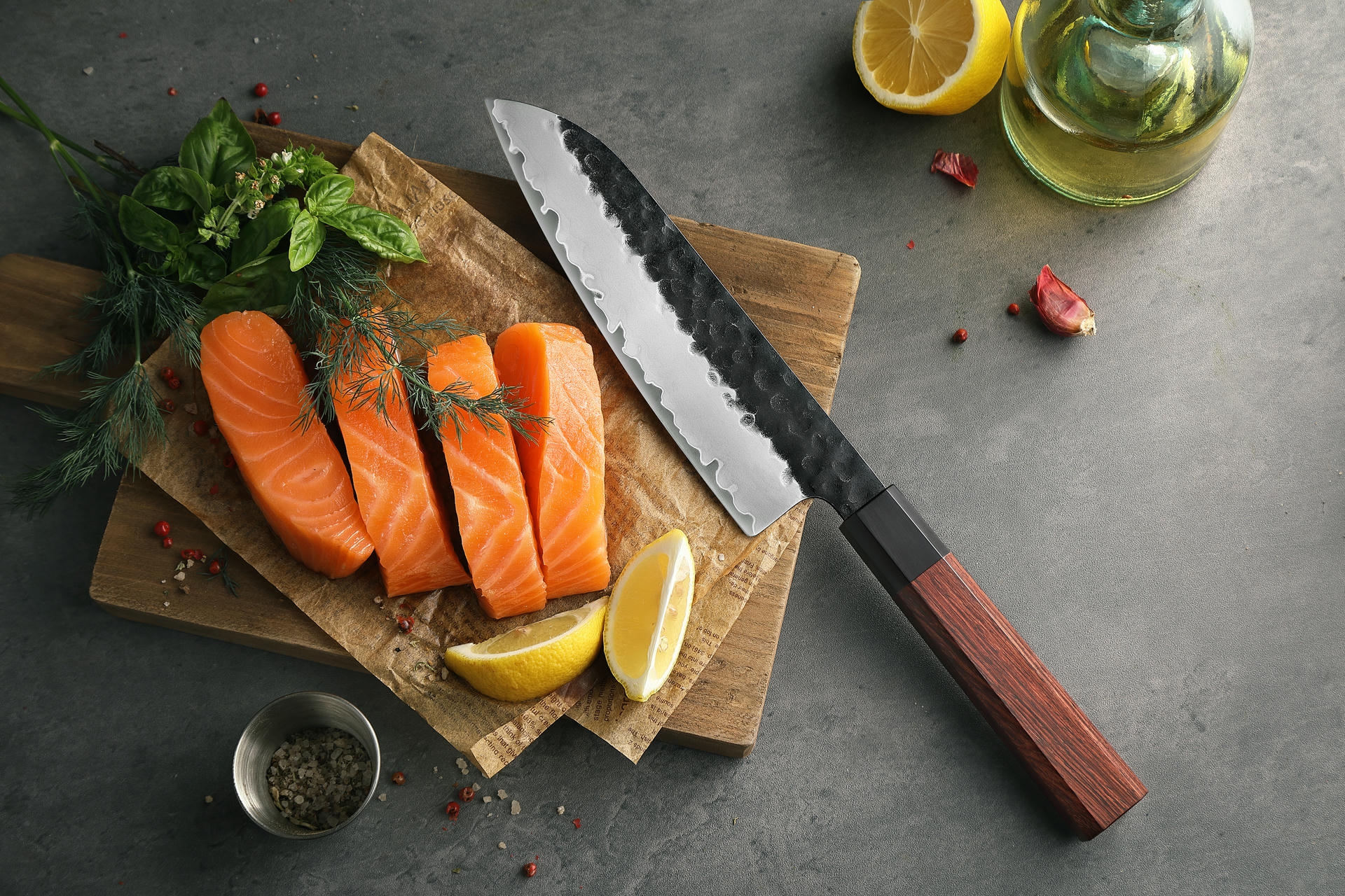 Nóż Santoku HEZHEN PM8S