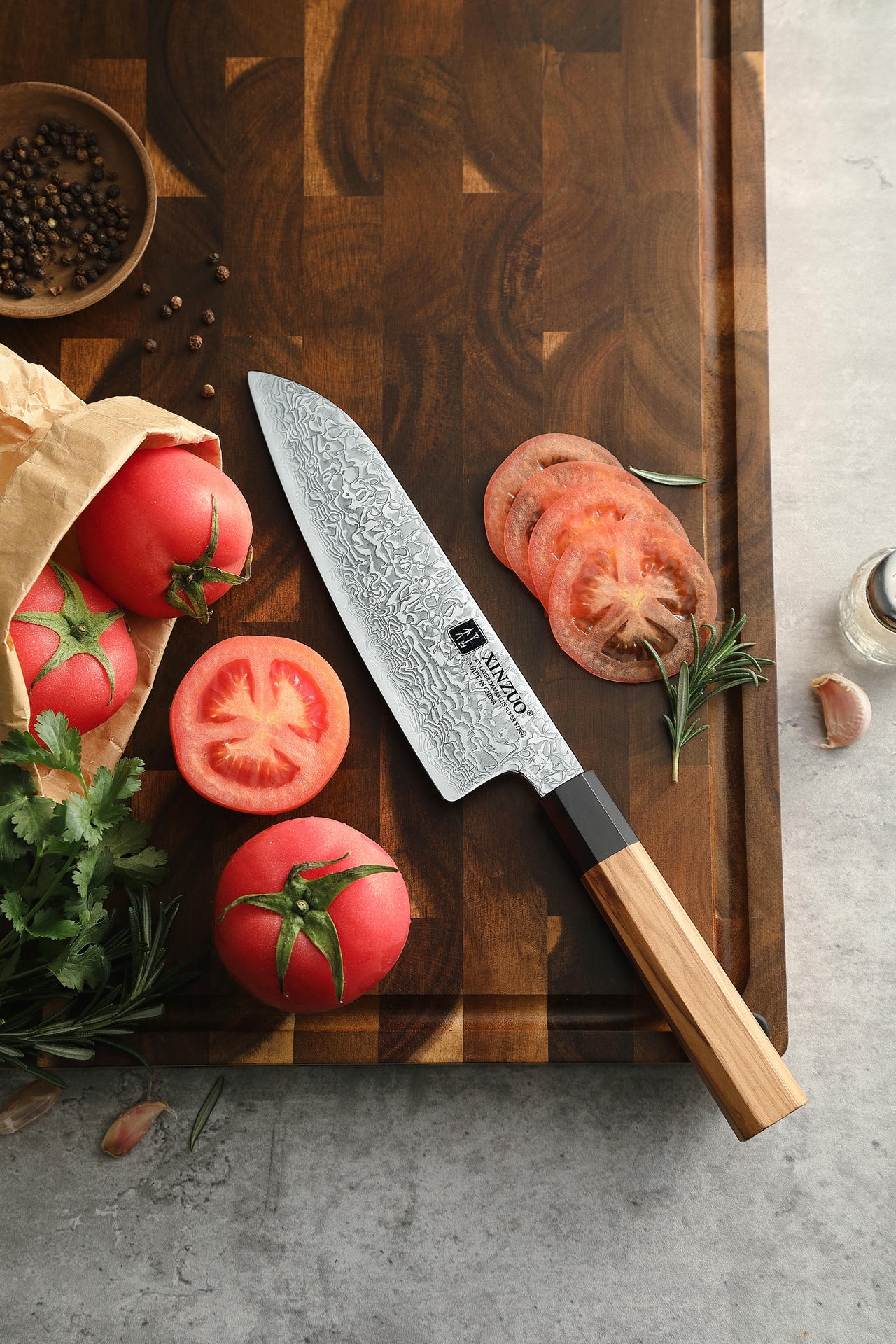 Rękojeść noża santoku PM8O