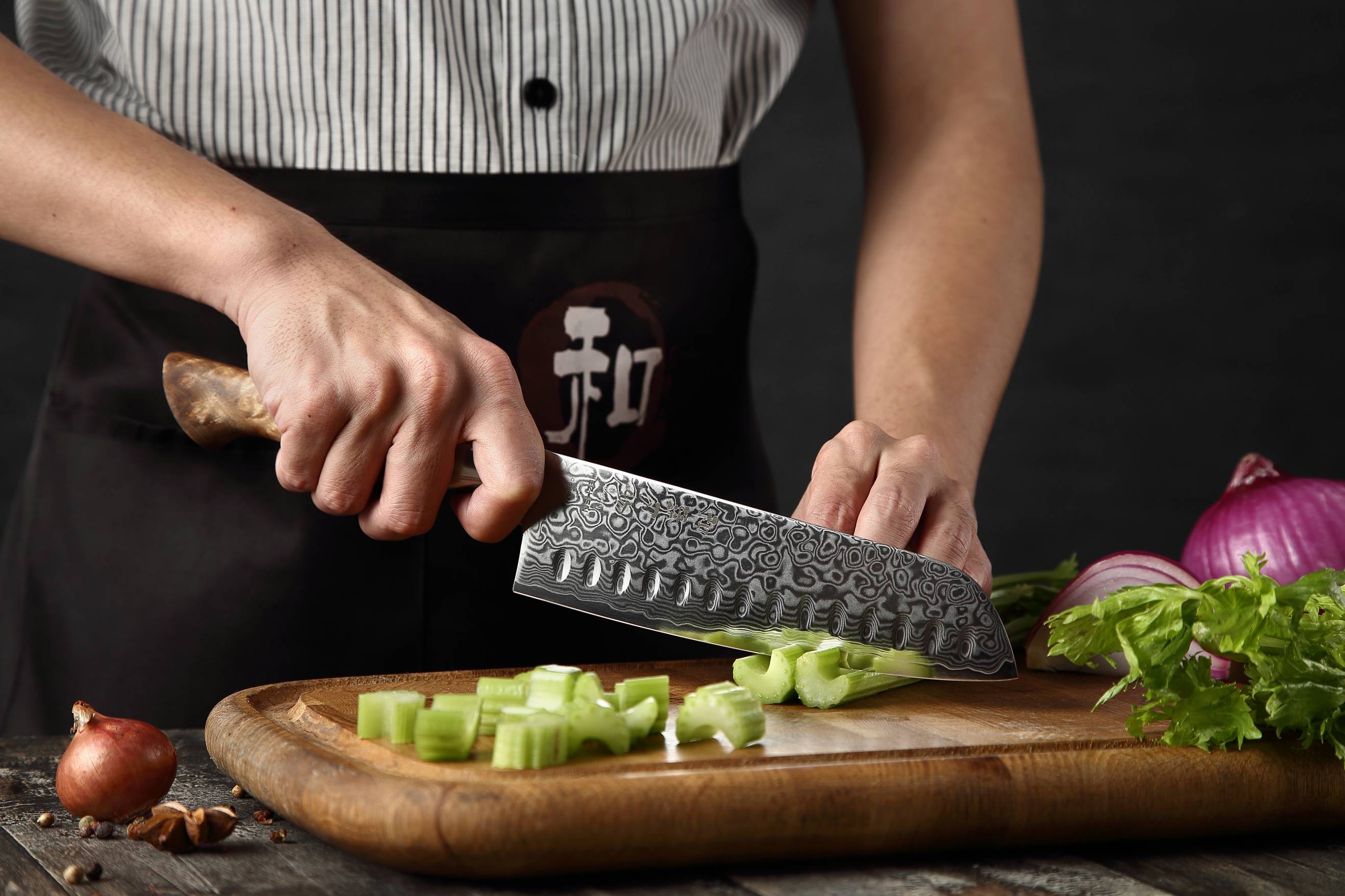 Nóż Santoku HEZHEN Master B30 7