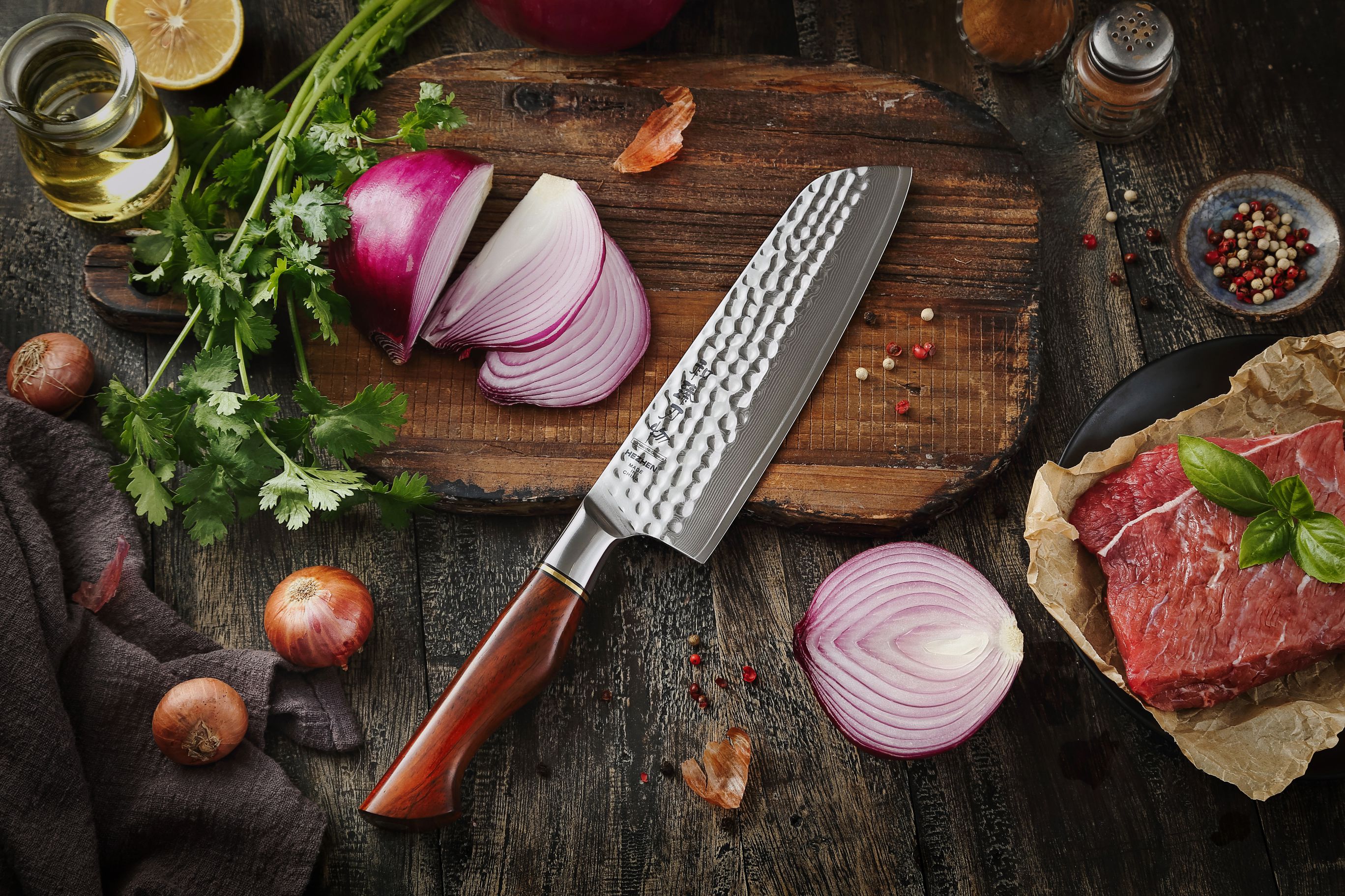 Nóż Santoku HEZHEN Master B30R