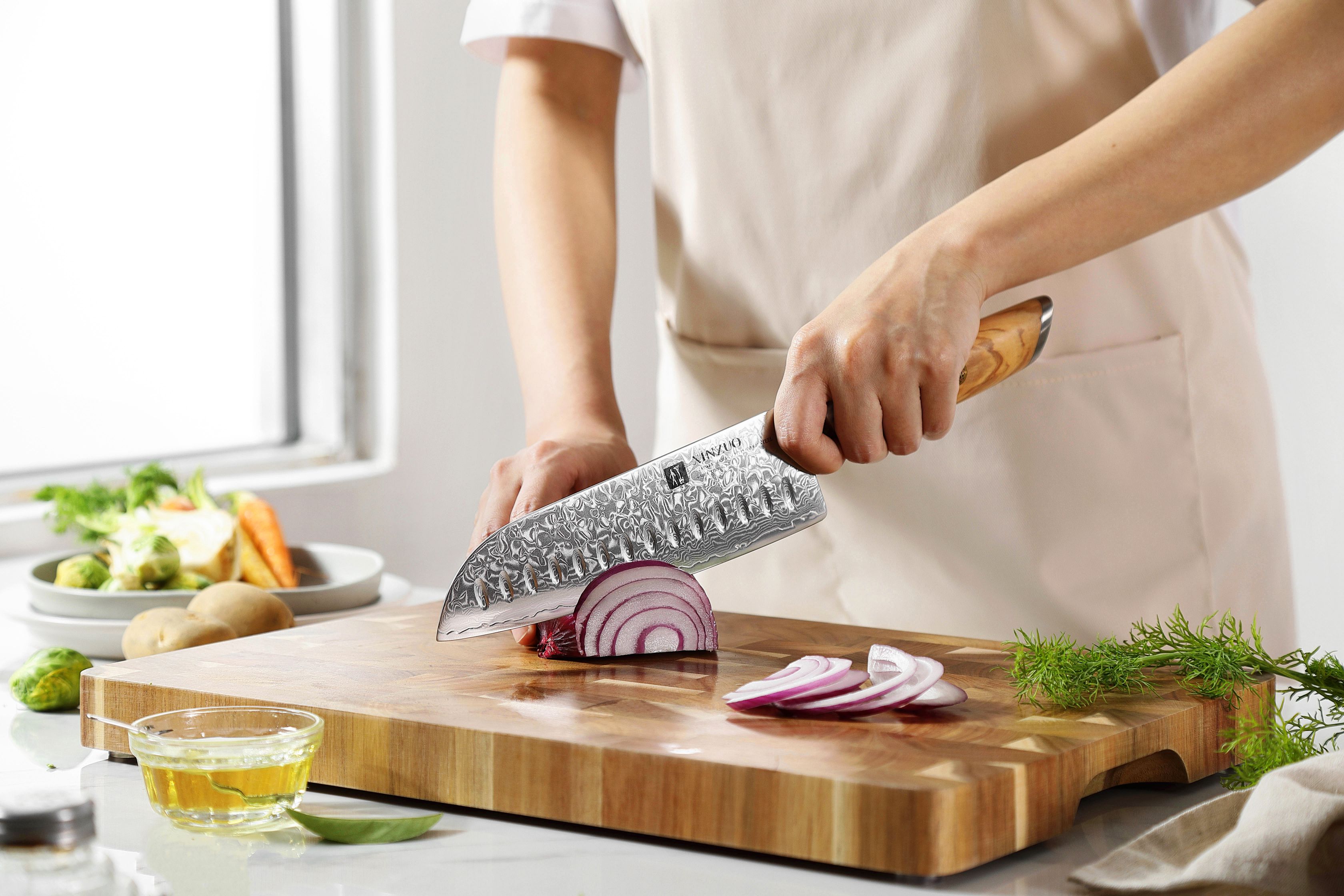 Nóż Santoku XinZuo Lan 7