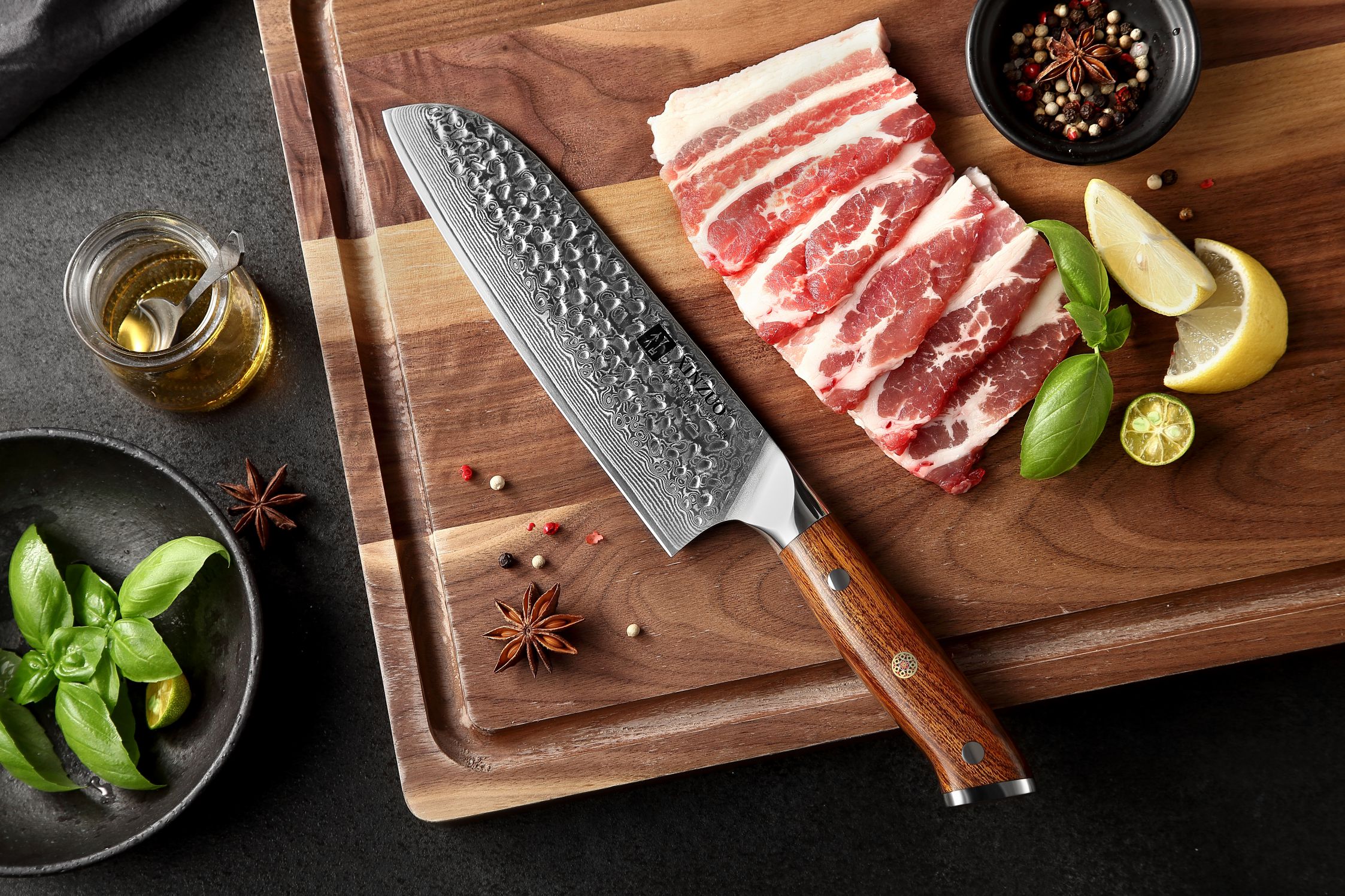 Nóż Santoku XinZuo Yu B13D