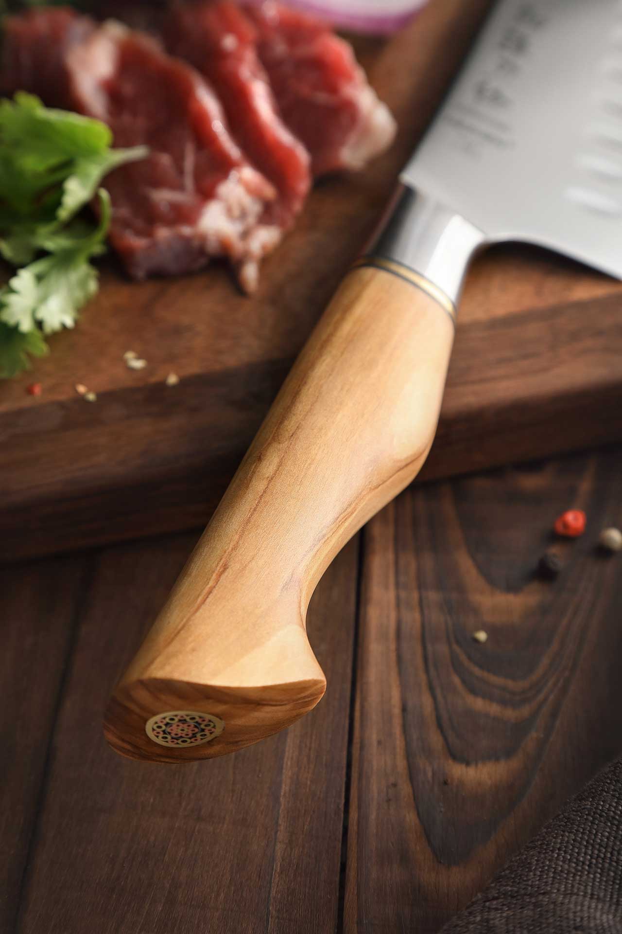 Nóż Santoku HEZHEN Master B30S rękojeść